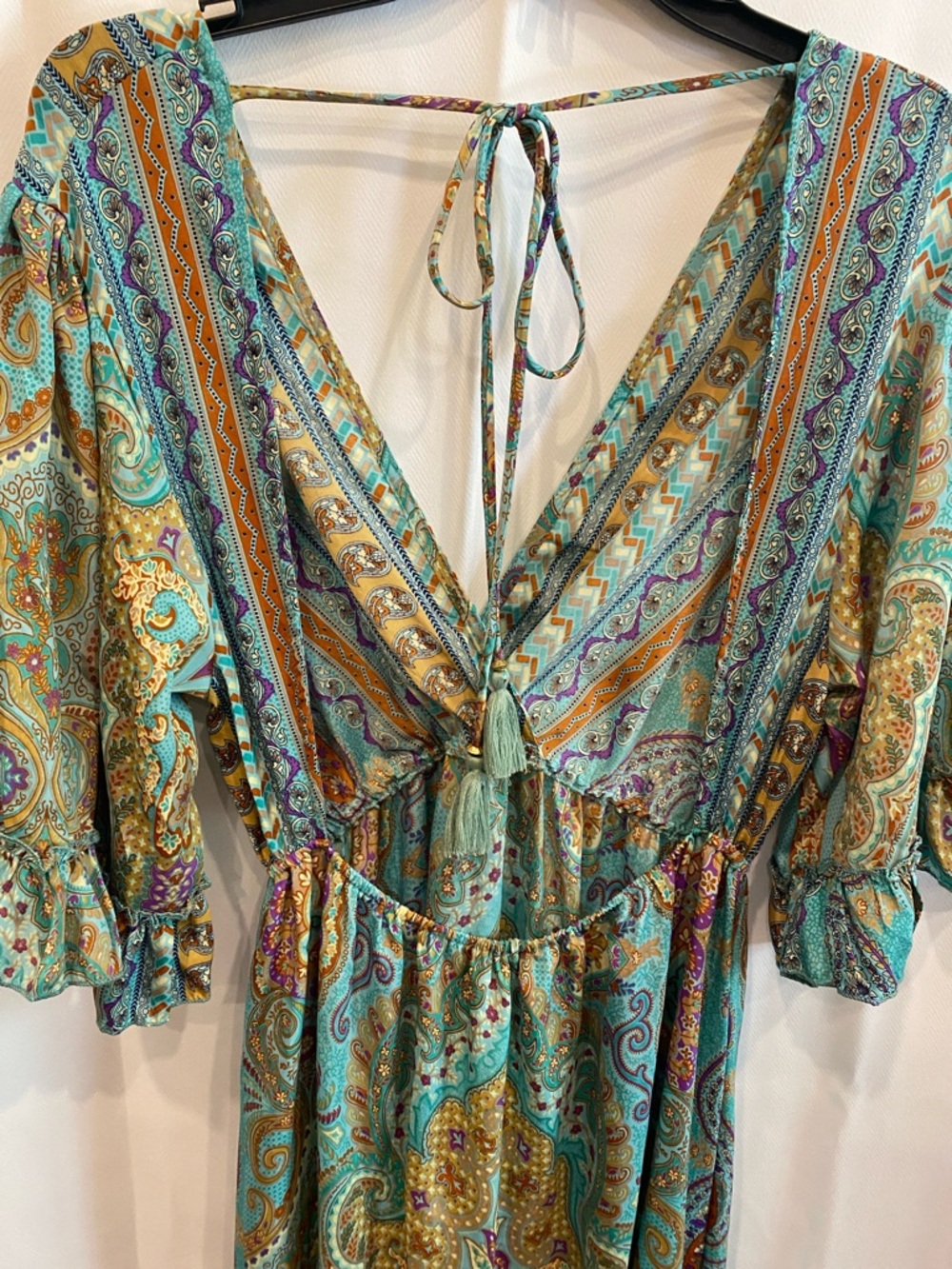 EARTHBOUND XL Teal Paisley High-Low Maxi Dress - Picture 4 of 5